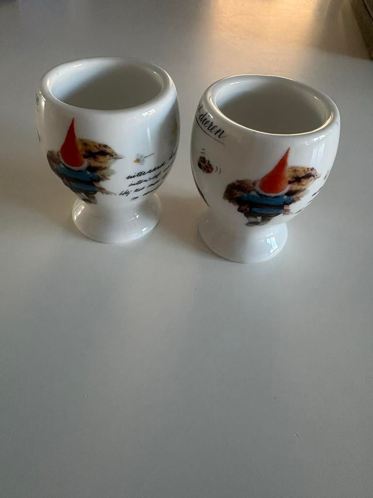 2 eierdopjes David de Kabouter, Ophalen of Verzenden, Zo goed als nieuw