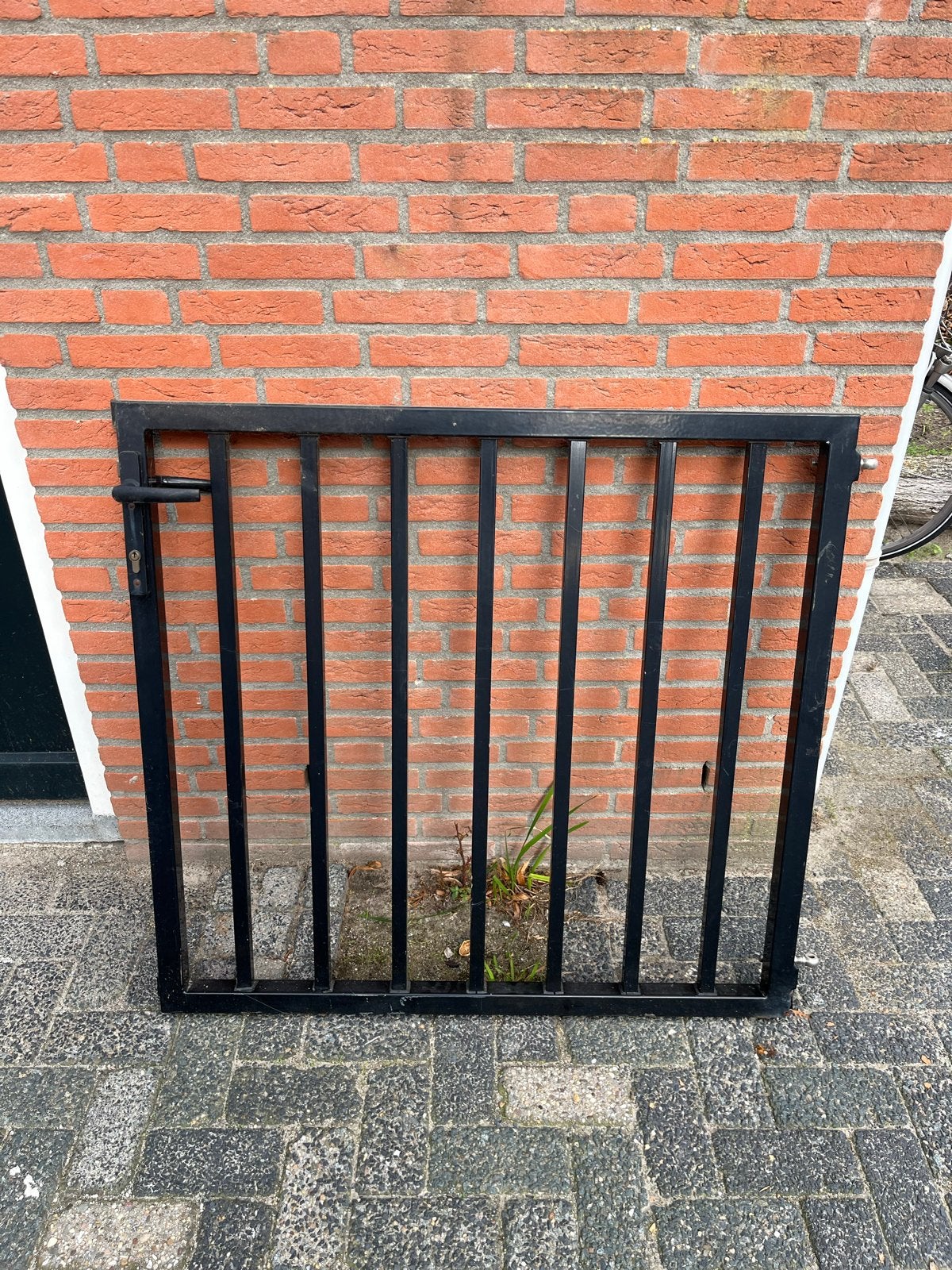 Zwart ijzeren tuinpoortje, 107x100 cm, Ophalen, Met poort, Gebruikt, Tuinhek