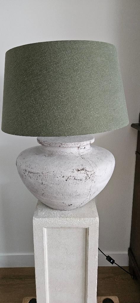 Grote stenen lamp met twee kappen, eventueel met zuil, Ophalen, Gebruikt, Overige materialen, 100 tot 150 cm
