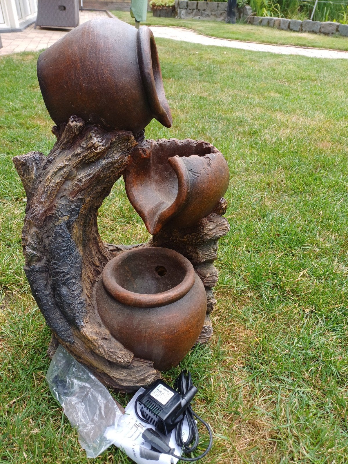 Waterornament met potten en pomp -  nieuw, Ophalen of Verzenden, Nieuw, Kunststof, Waterornament