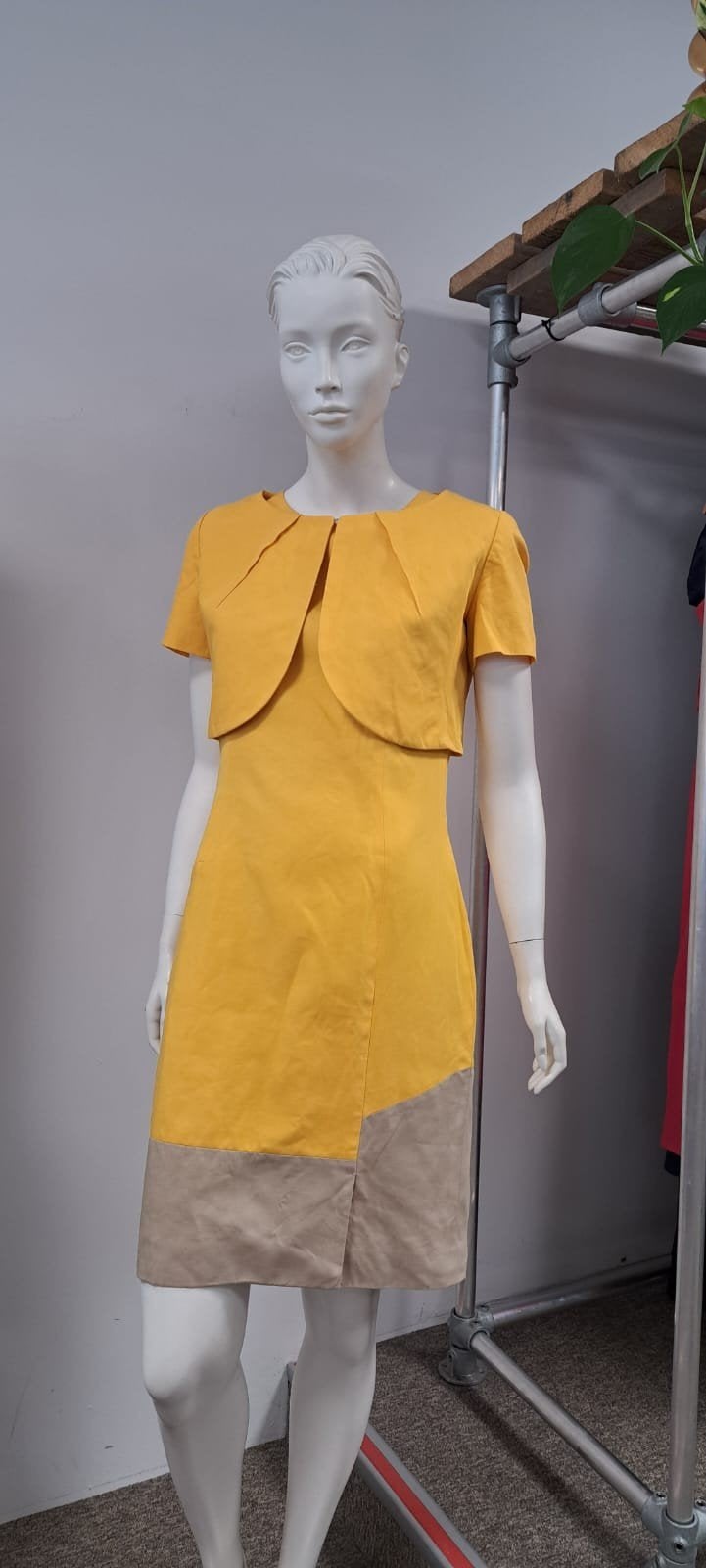 Natan Collection Gele Jurk met Bolero Maat 38/40, Maat 38/40 (M), Geel, Ophalen of Verzenden, Zo goed als nieuw