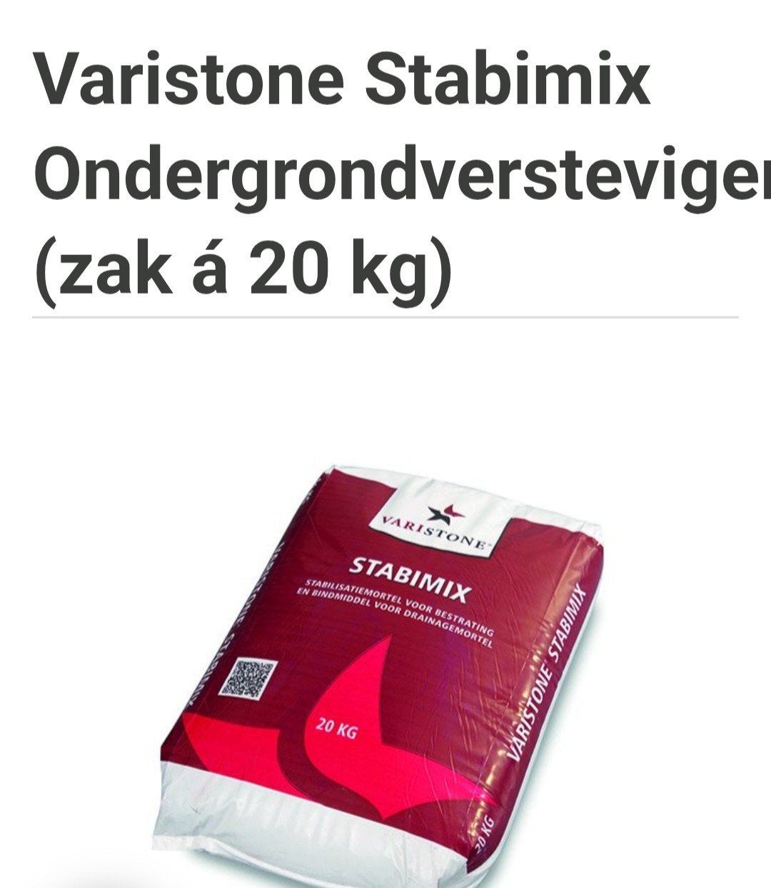 Varistone stabimix 20 kg/zak, Ophalen, Nieuw, Keramiek, Terrastegels