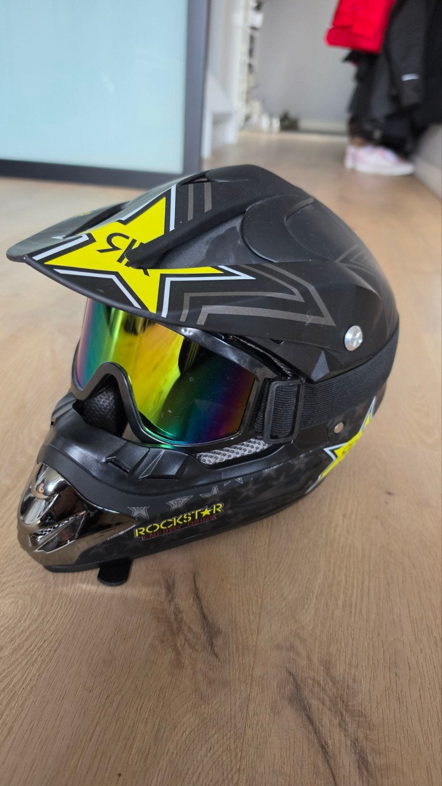 Helm crosshelm Rockstar met bril - Maat S, Ophalen of Verzenden, Overige merken