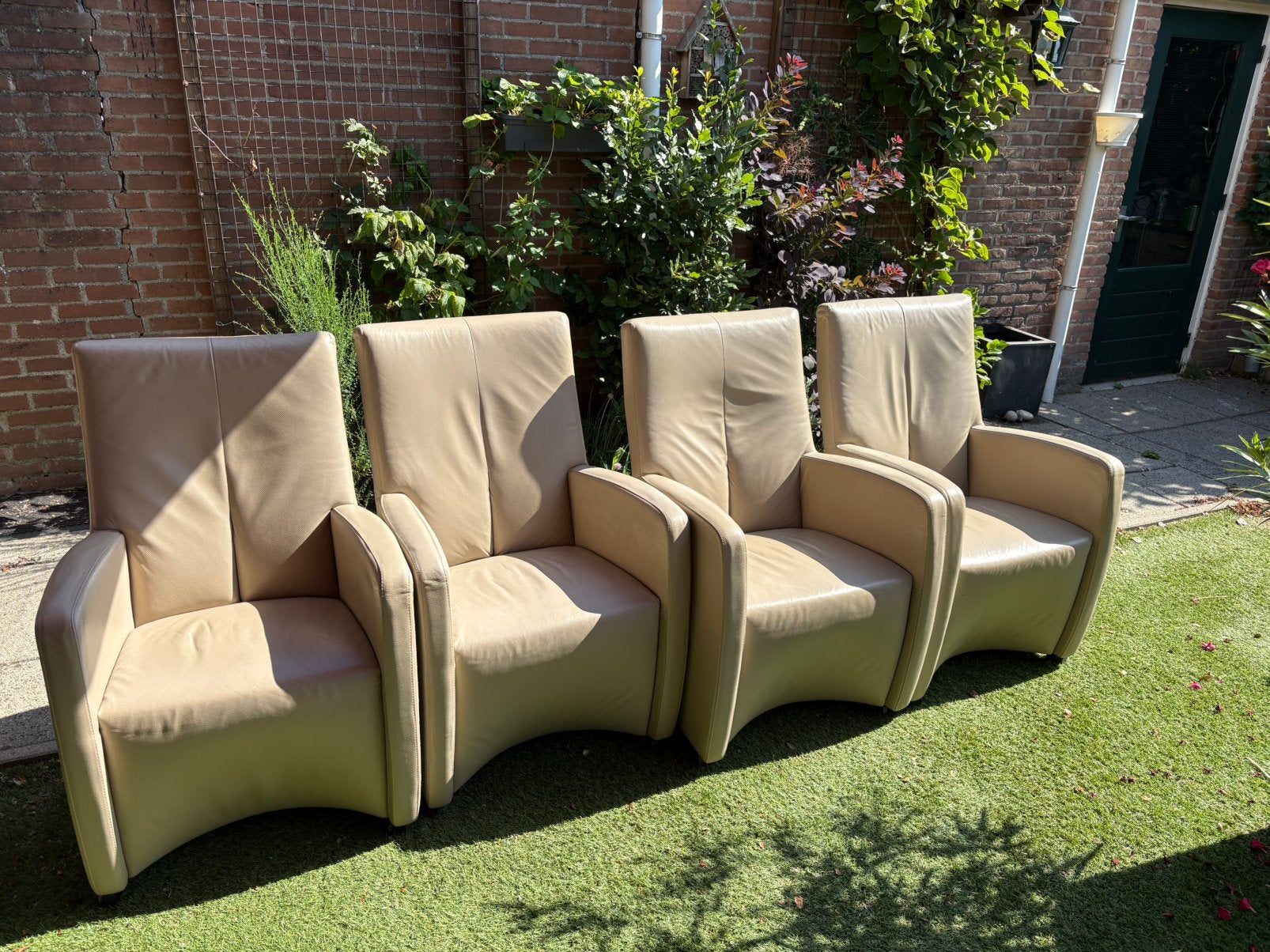 Leolux eetkamer stoelen, Ophalen, Gebruikt, Overige kleuren, Leer