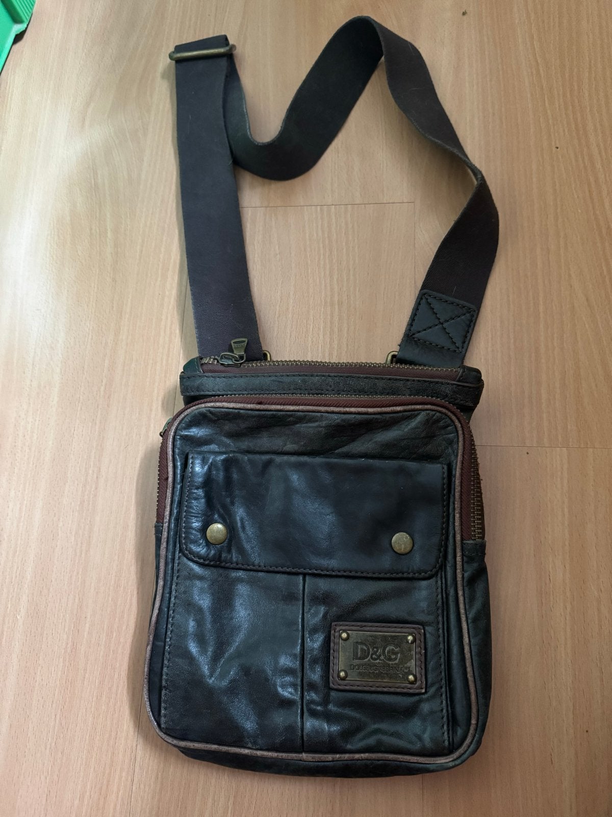 D&G Dolce & Gabbana Leren Schoudertas, Overige merken, Bruin, Ophalen of Verzenden, Zo goed als nieuw