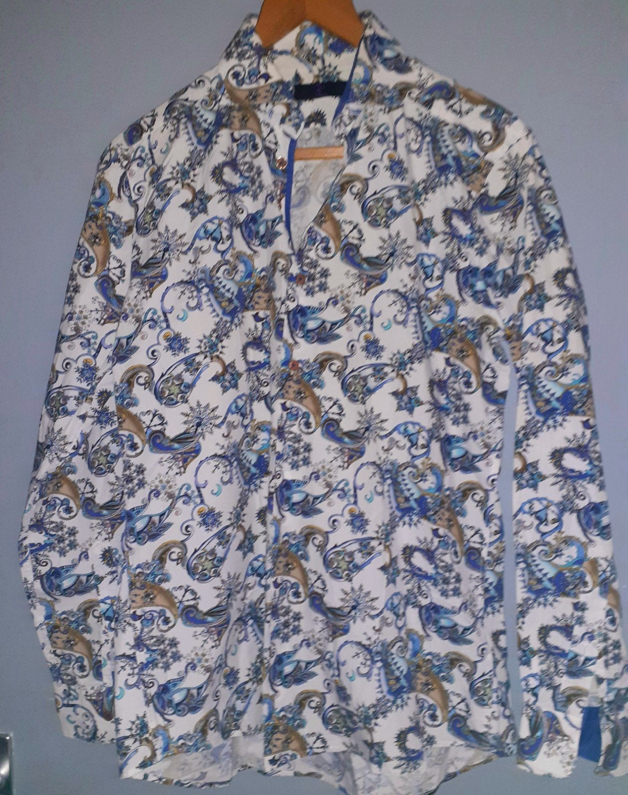 Aparte herenblouse met paisley print - R2 Westbrook, Meerkleurig, R2 Westbrook, Gedragen, Halswijdte 39/40 (M)