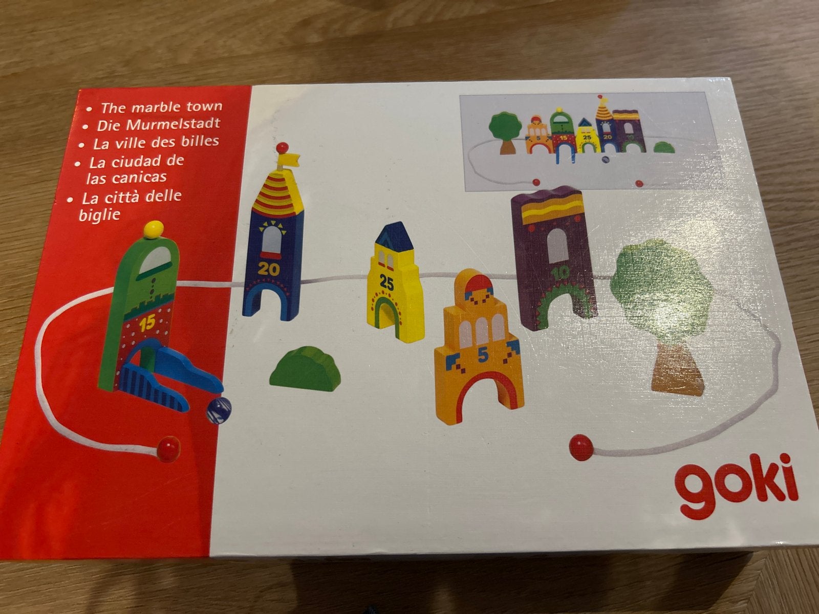 Goki knikkerbaan 'The Marble Town' - Houten speelgoed, Ophalen of Verzenden, Gebruikt, Jongen of Meisje