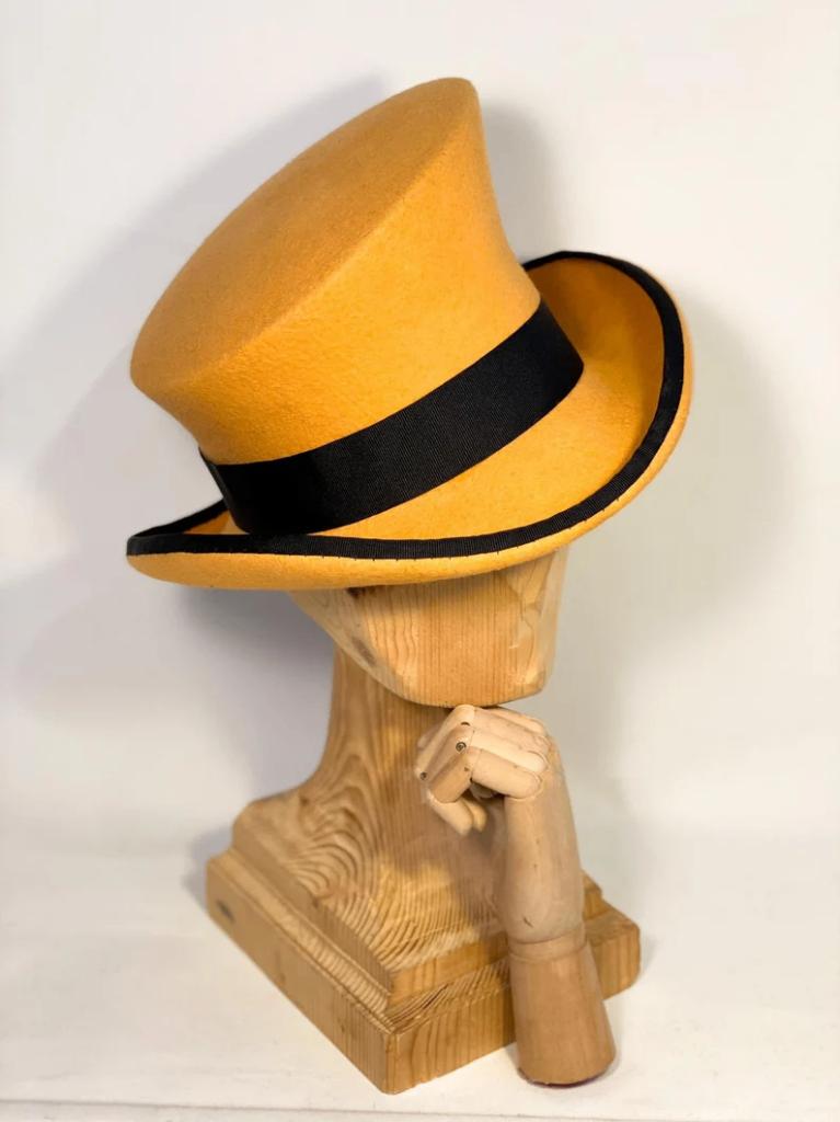 Gele victoriaanse hoge hoed heren dames steampunk top hat, Kleding | Heren, Verzenden, Nieuw, Hoed