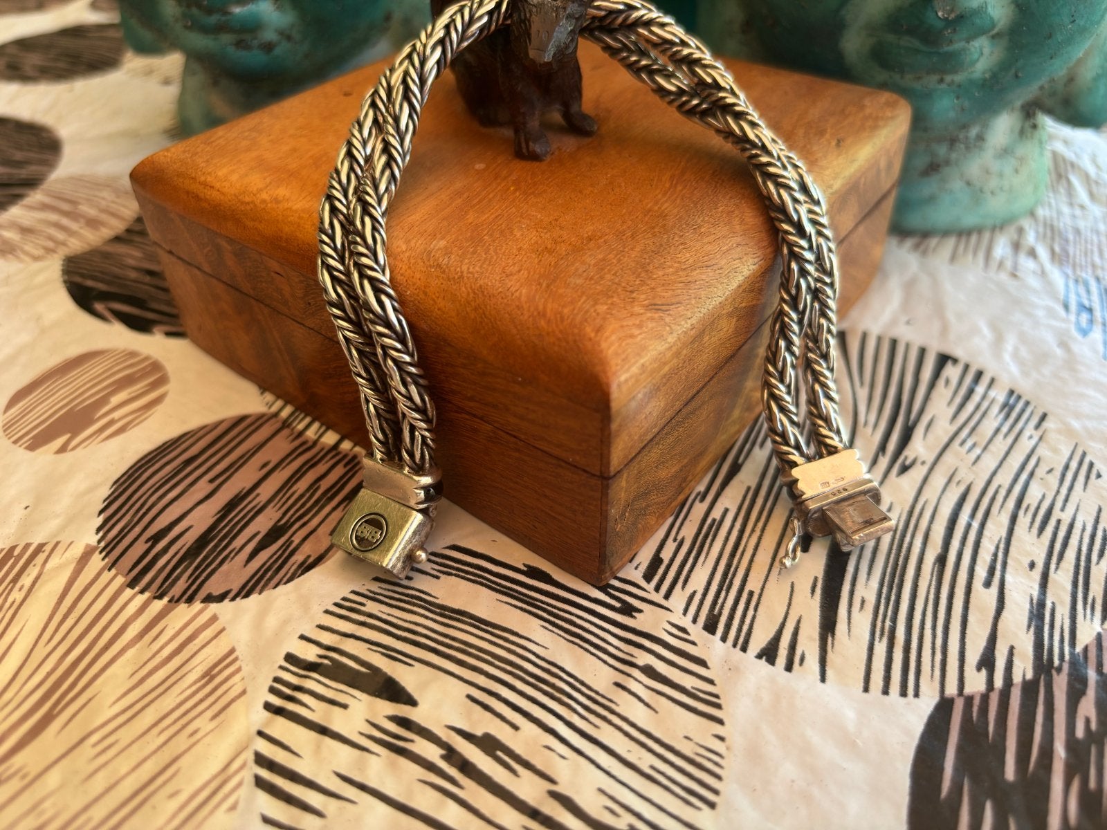Buddha to Buddha Zilveren Unisex Armband met Onyx Stenen, Ophalen, Zo goed als nieuw, Zilver, Met edelsteen