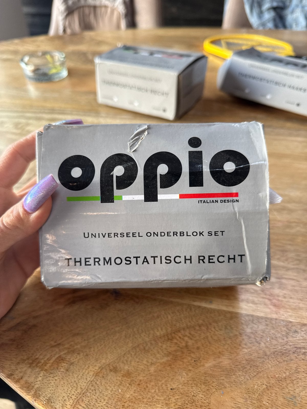 Universeel Onderblok Set Verwarming Thermostatisch Recht Wit, Ophalen of Verzenden, Nieuw, Radiator