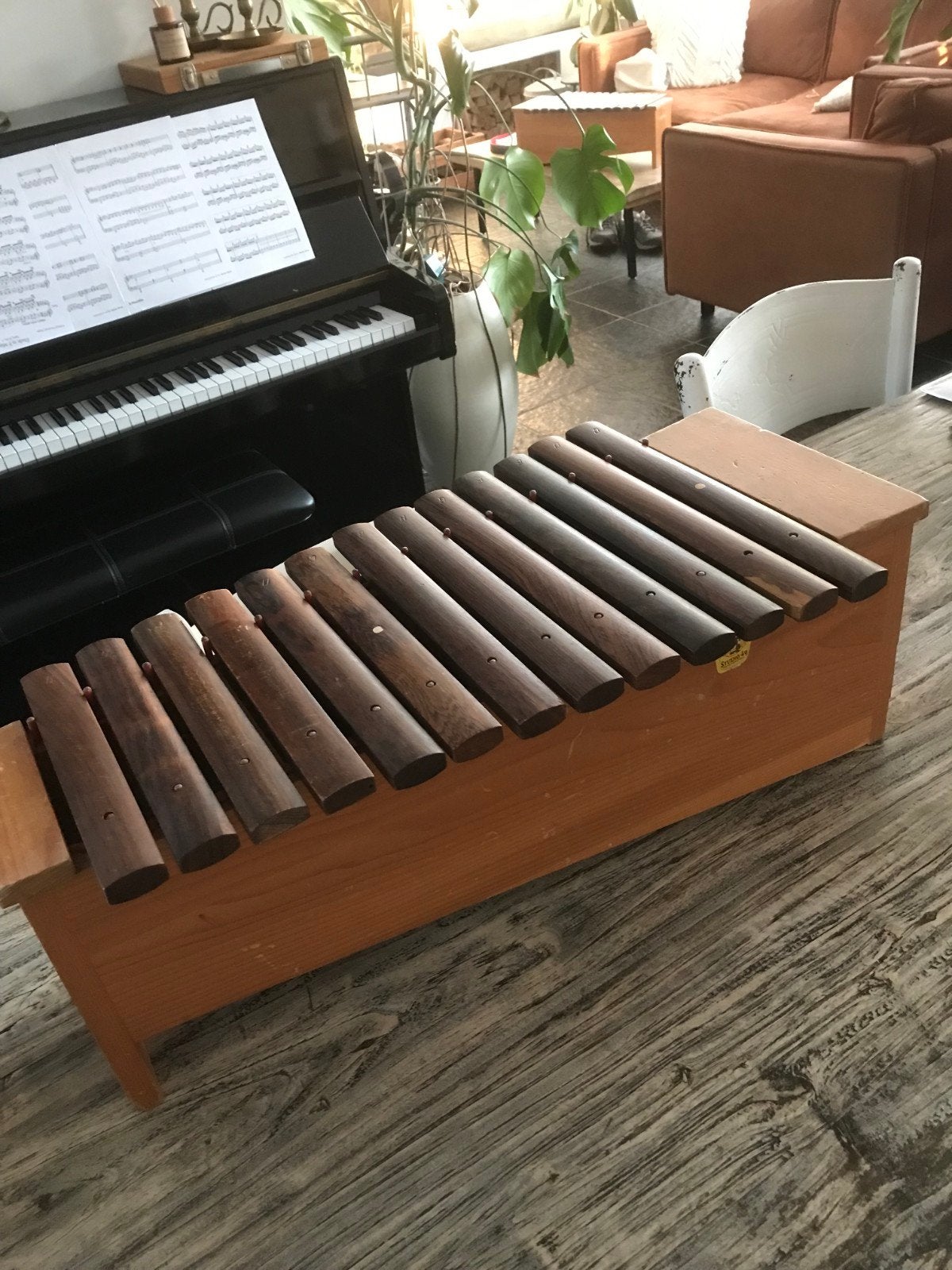 Houten xylofoon groot model 62 cm lang, Muziek en Instrumenten, Ophalen, Gebruikt