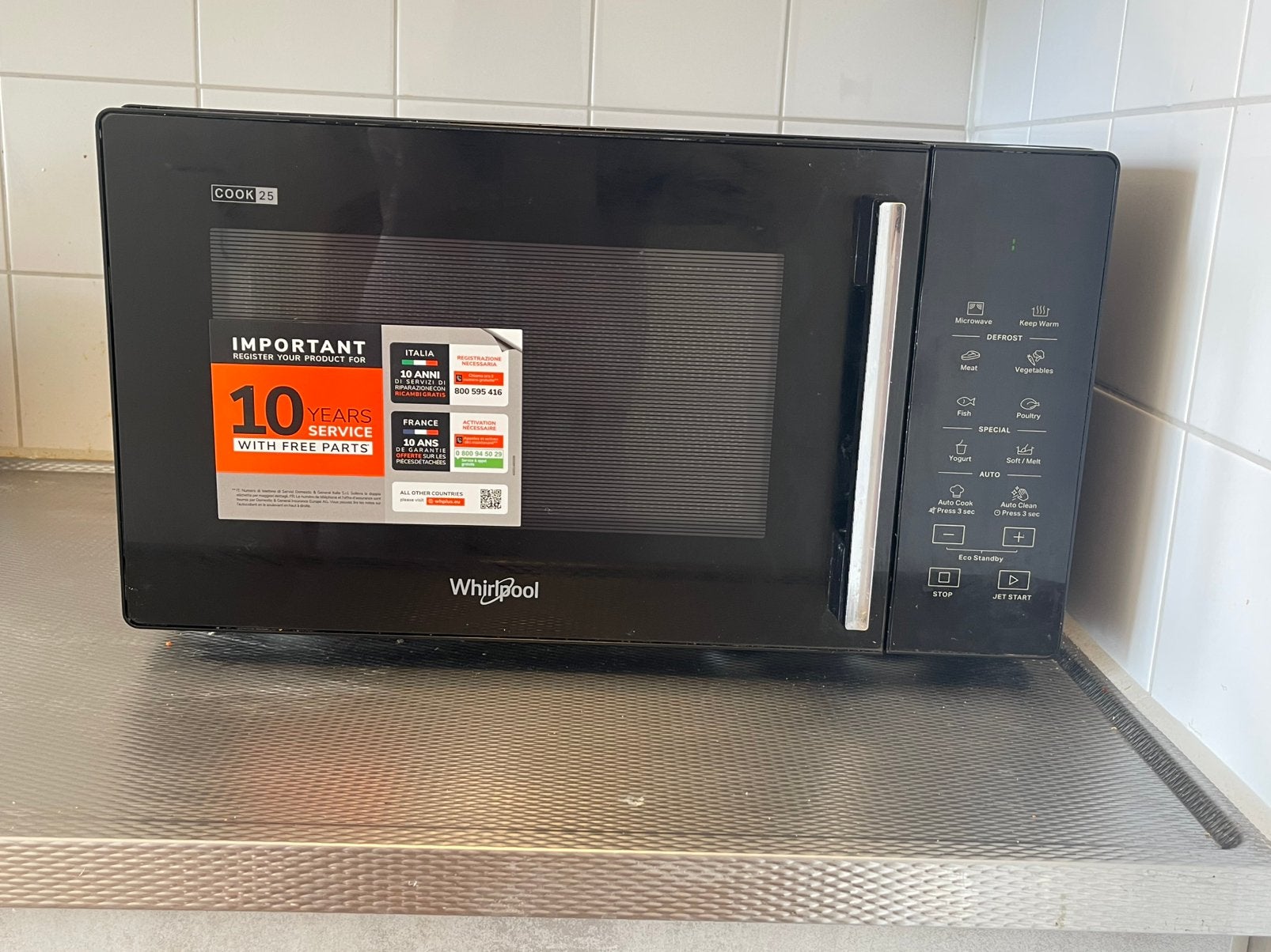 whirlpool microwave, Ophalen, Hete lucht, Inbouw, Draaiplateau