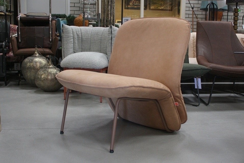 Prachtige luxe fauteuil CLIP Jess design metaal & leer
