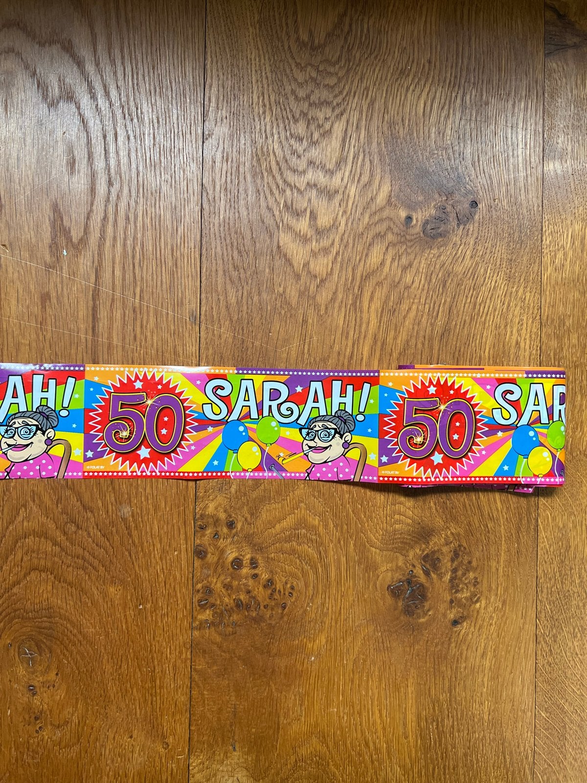 Feestbanner 50 jaar Sarah, Ophalen of Verzenden, Zo goed als nieuw, Versiering, Abraham of Sarah
