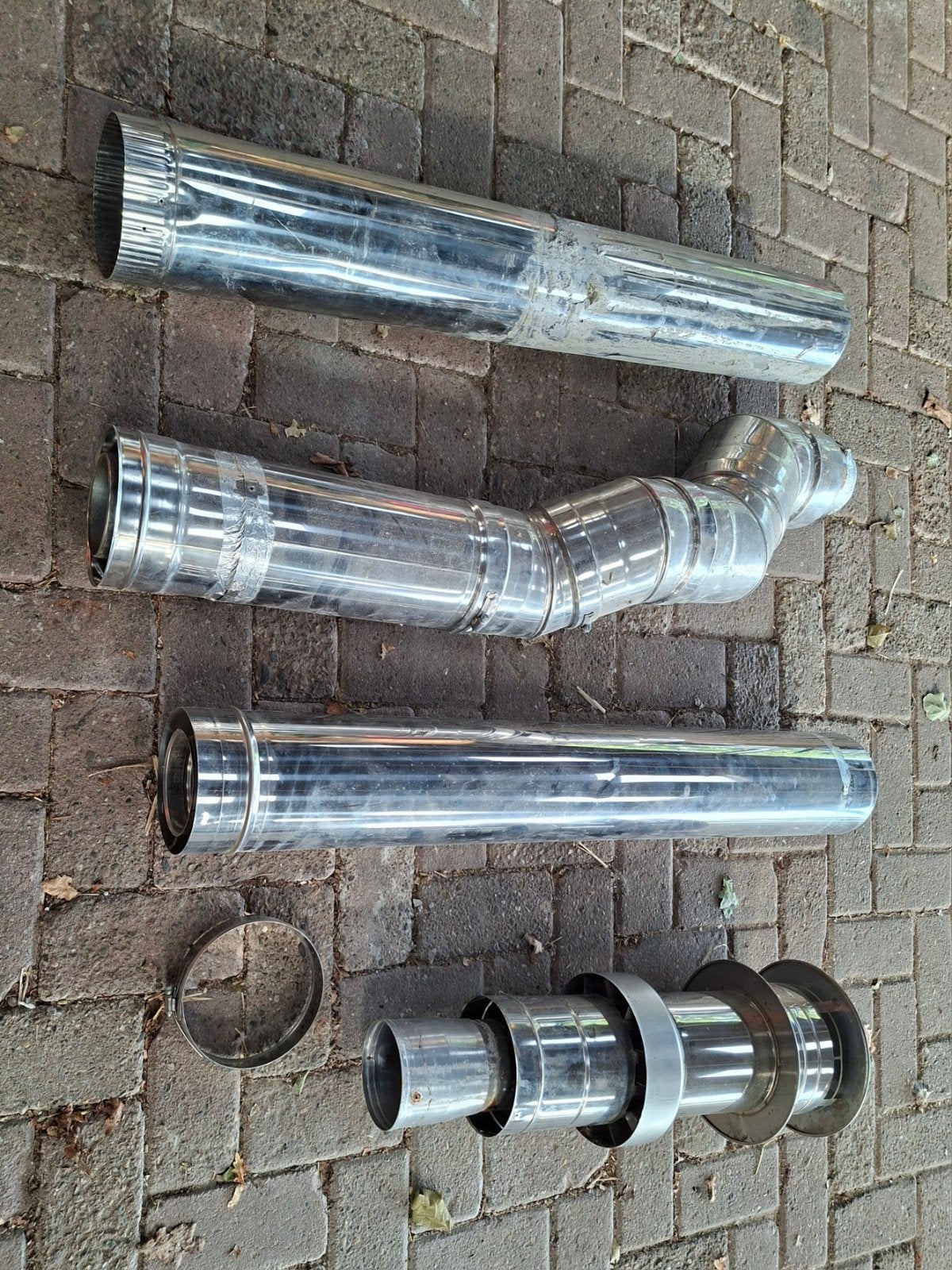 enkel en dubbelwandige kachelpijp, Ophalen, Gebruikt, Inbouwhaard