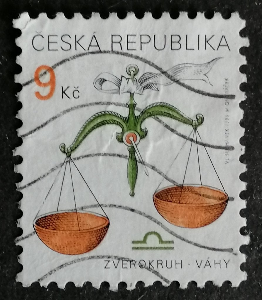 TSJECHIË - sterrenbeeld weegschaal 1999, Ophalen of Verzenden, Overige landen, Gestempeld