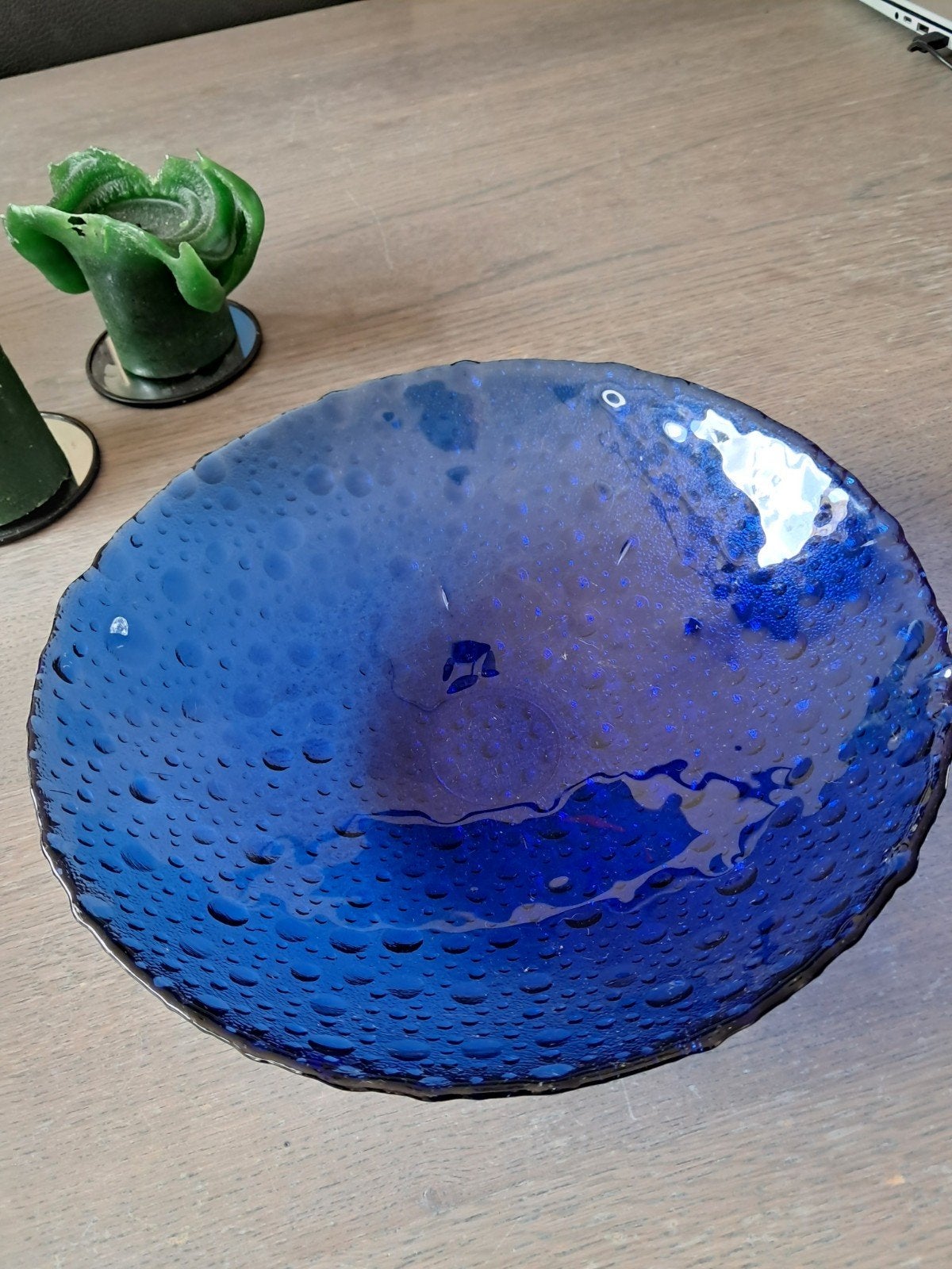 Fantástisch mooie Design Fruitschaal/Schaal Retro Vintage, Ophalen, Rond, Glas