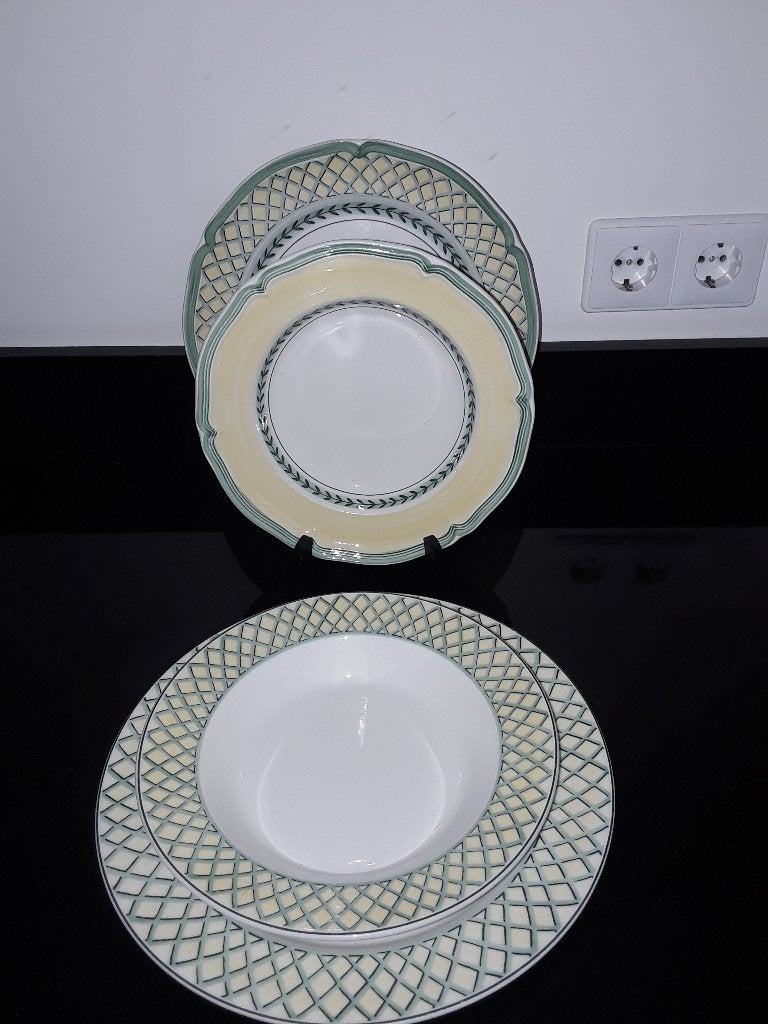 4 Villeroy en boch French garden verschillende borden, Verzenden, Villeroy & Boch, Zo goed als nieuw, Bord(en)