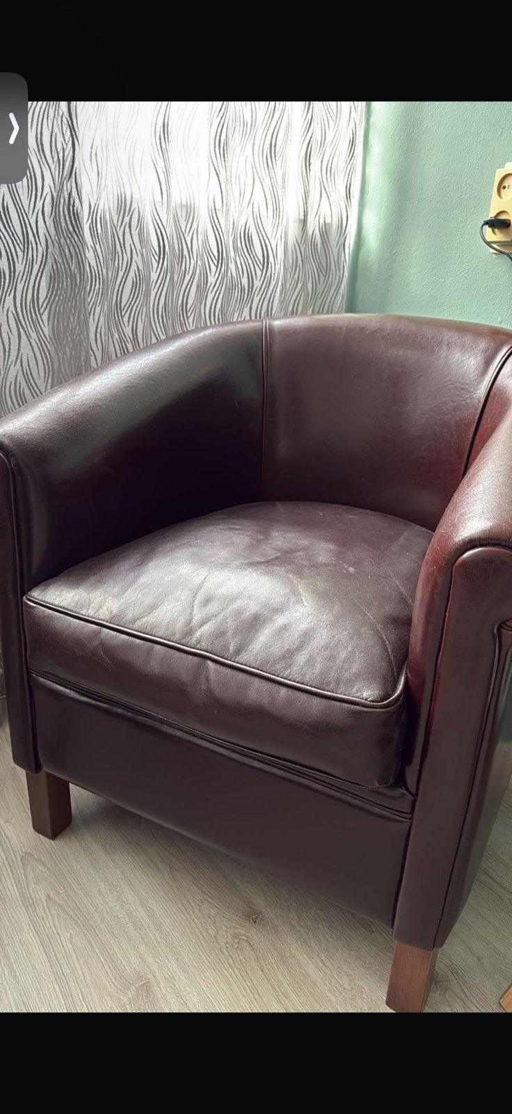 2 comfortabele fauteuils van bruin leer, Huis en Inrichting, Ophalen, Zo goed als nieuw, 50 tot 75 cm, Leer