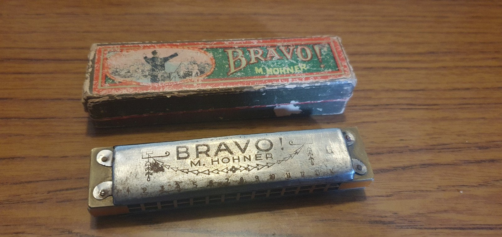 mondharmonica Bravo! M Hohner, Ophalen of Verzenden, Gebruikt, C-mondharmonica, Met koffer of doosje