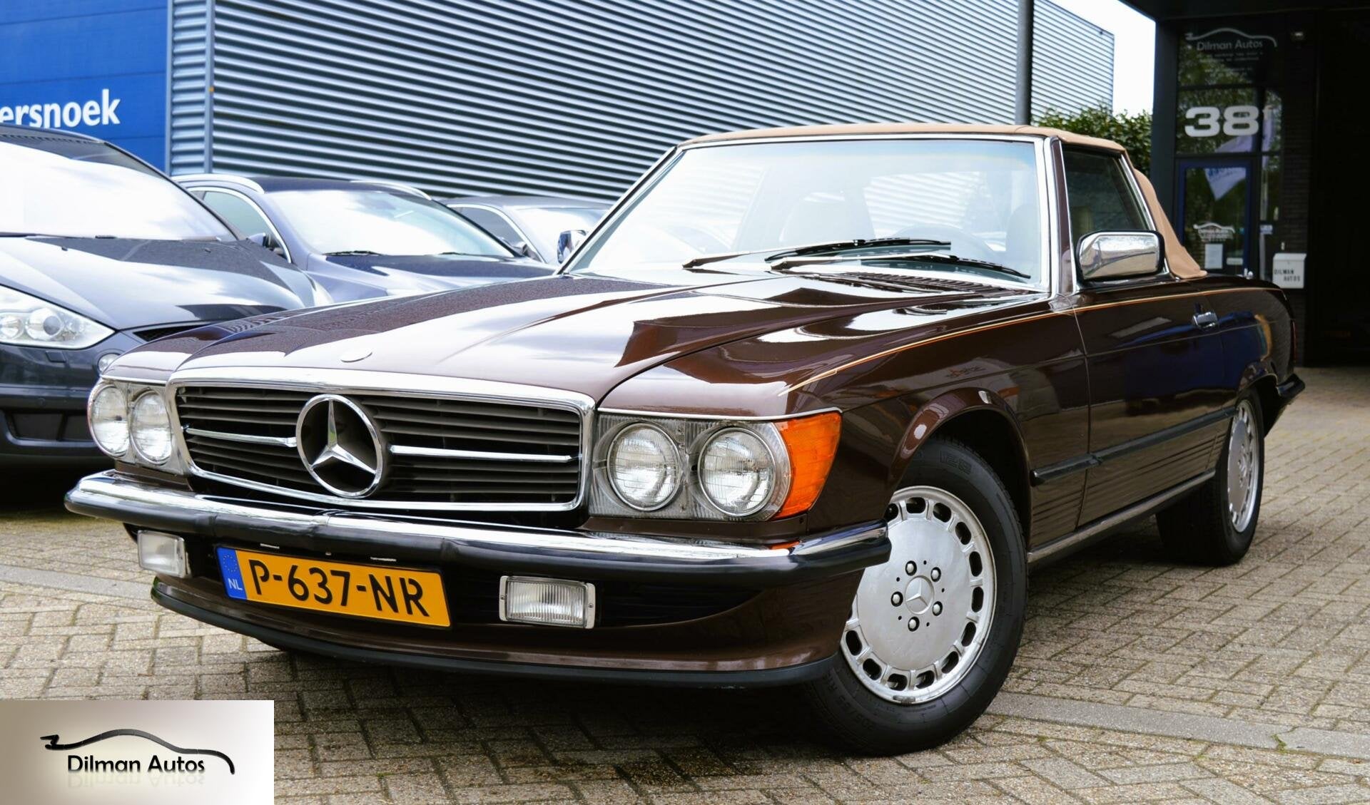 Mercedes SL-klasse 560 SL-1986-Cabrio-Hardtop-Airco-Automaat, Auto's, Automaat, Achterwielaandrijving, 8 cilinders, Leder
