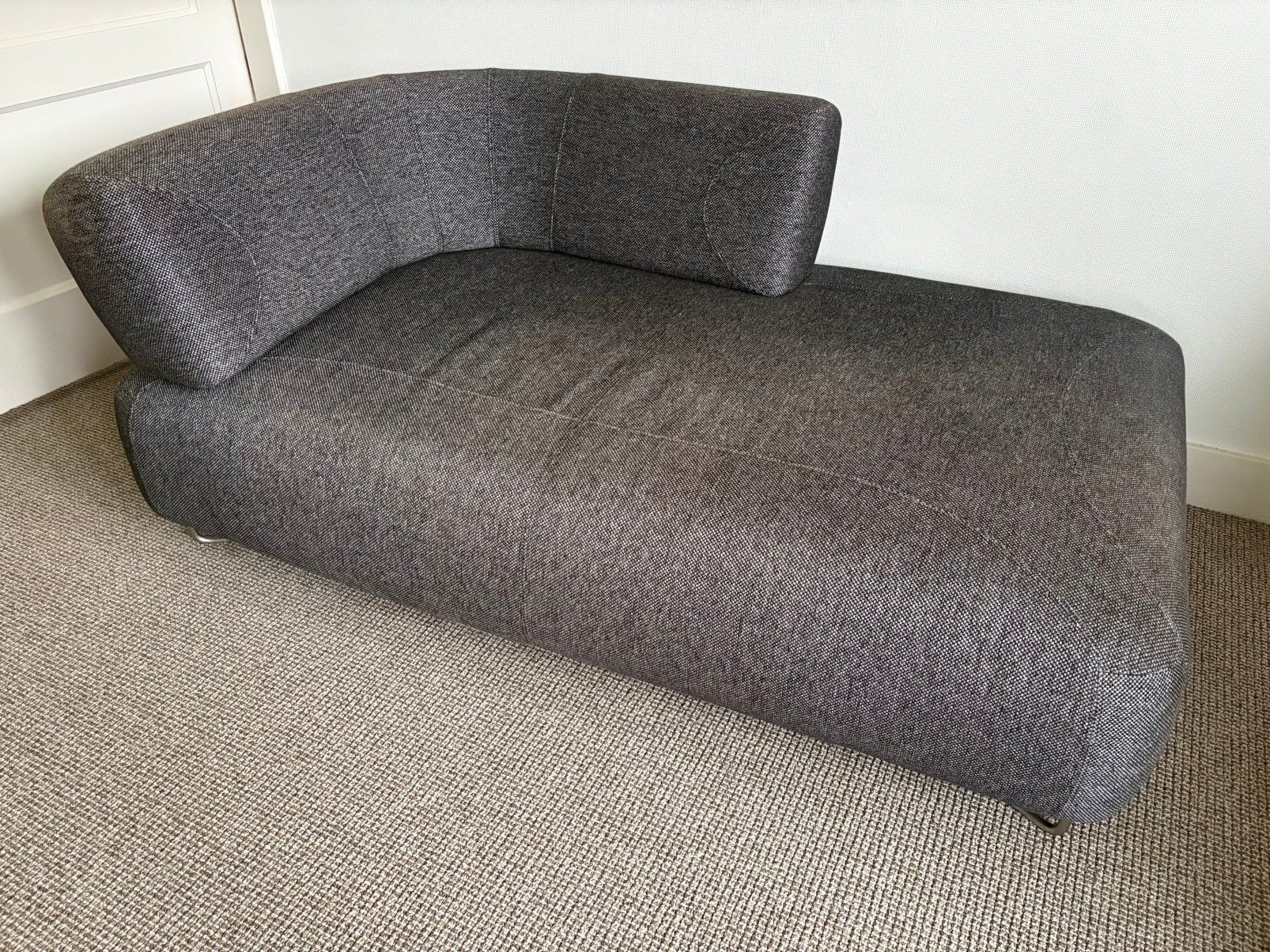 Chaise longue - grijs, Ophalen, 150 tot 200 cm, Tweepersoons, 75 tot 100 cm