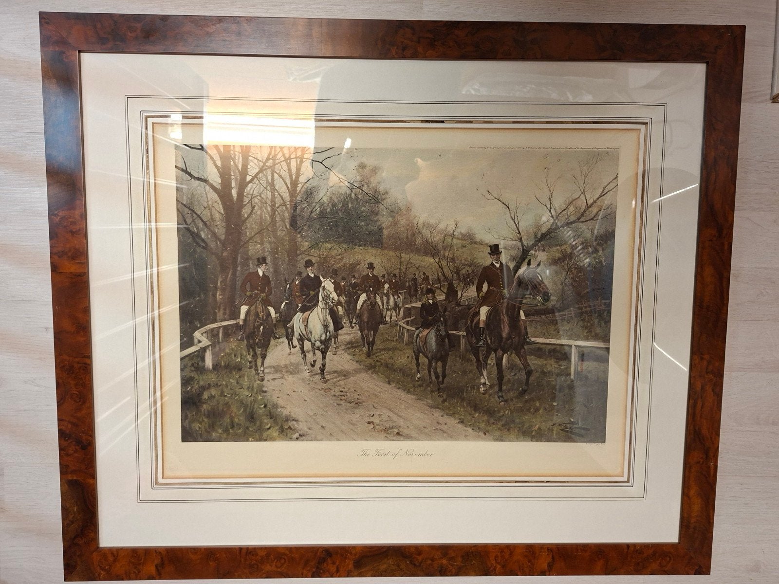 Ingelijst jachttafereel - Klassieke prints, Ophalen, Achter glas, Klassiek, Print