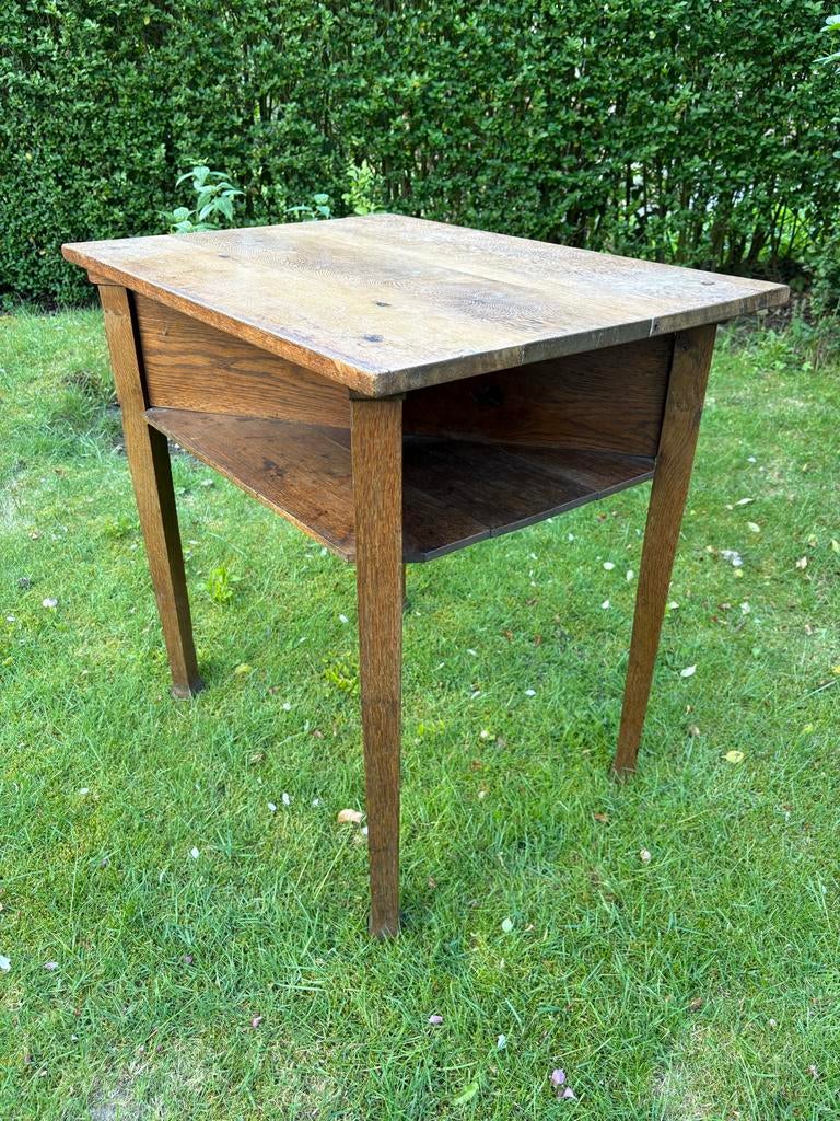Houten bijzettafel antiek eikenhout, Antiek en Kunst, Ophalen