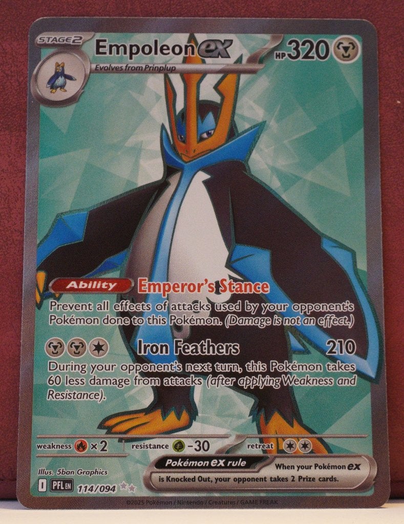 Empoleon EX Full Art 114/094 Phantasmal Flames Pokèmon, Verzenden, Nieuw, Losse kaart
