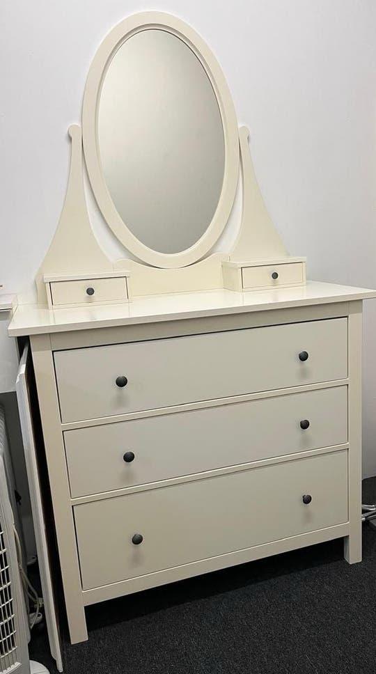 IKEA Hemnes Kaptafel met spiegel en lades, Ophalen, Gebruikt, 50 tot 100 cm, 150 tot 200 cm