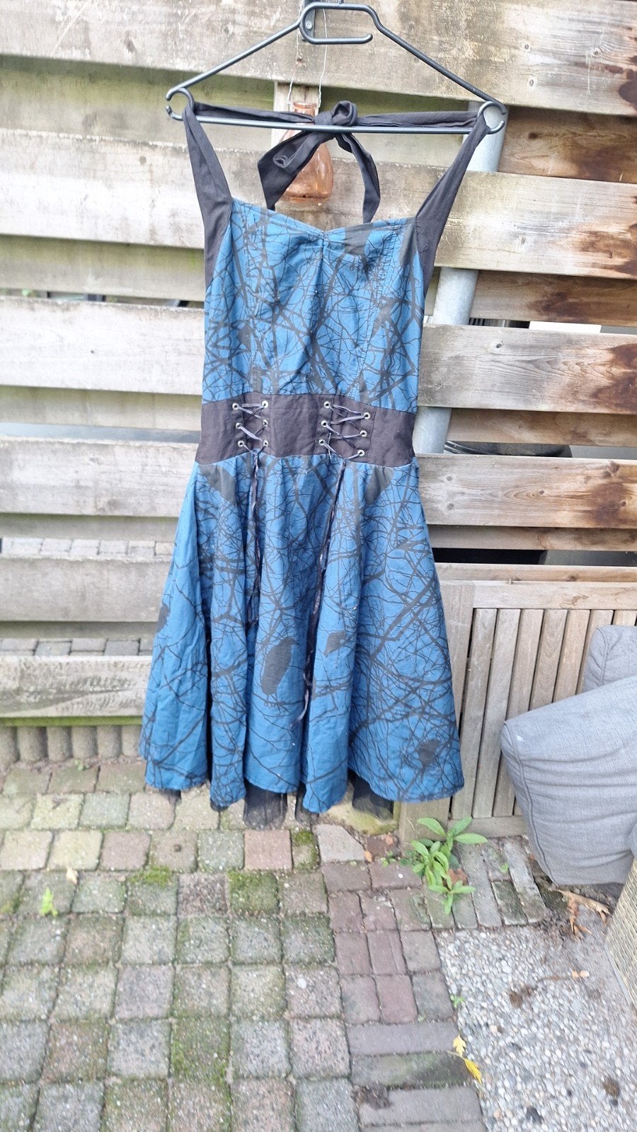 Petticoat jurk met ravenprint, M, Vixxsin, Maat 38/40 (M), Carnaval, Vixxsin, Ophalen of Verzenden