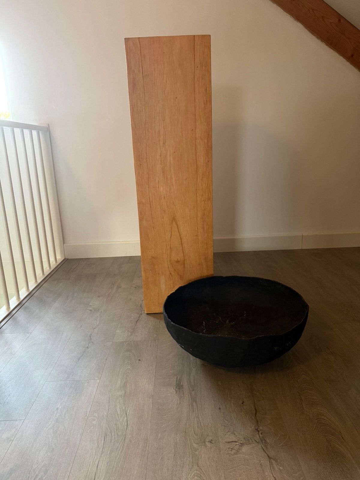 Houten zuil met plantenbak, Ophalen, Zo goed als nieuw