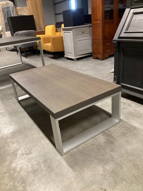 salontafel donker hout RVS poten 140 x 90 cm ALS NIEUW, 100 tot 150 cm, Zo goed als nieuw, 50 tot 100 cm, Ophalen of Verzenden