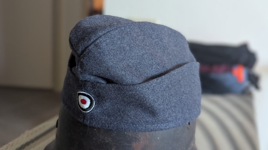 Duitse M40 Luftwaffe schiffchen / schuitje Repro, Verzamelen, Ophalen of Verzenden, Luchtmacht, Nederland, Helm of Baret