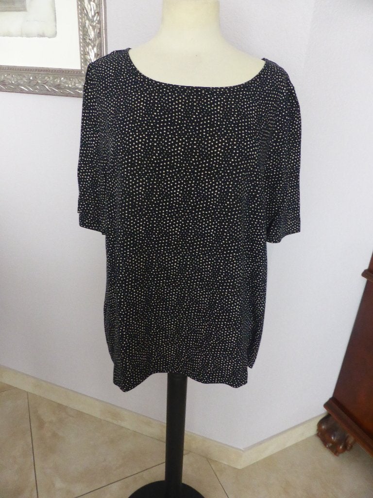 St. Tropez Top L Zwart Witte Stip Pofmouw, Zwart, St. Tropez, Maat 42/44 (L), Ophalen of Verzenden