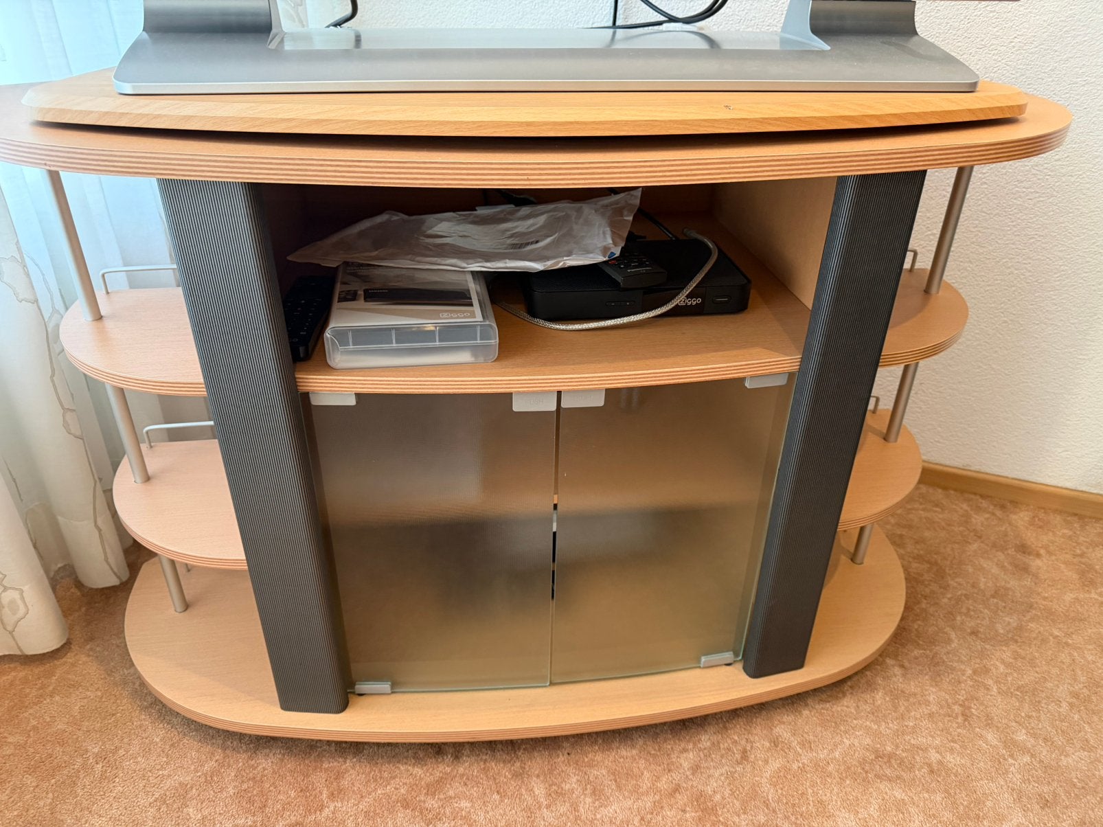 Tv meubel met draai plateau voor tv, Ophalen, Gebruikt, 100 tot 150 cm, Minder dan 100 cm