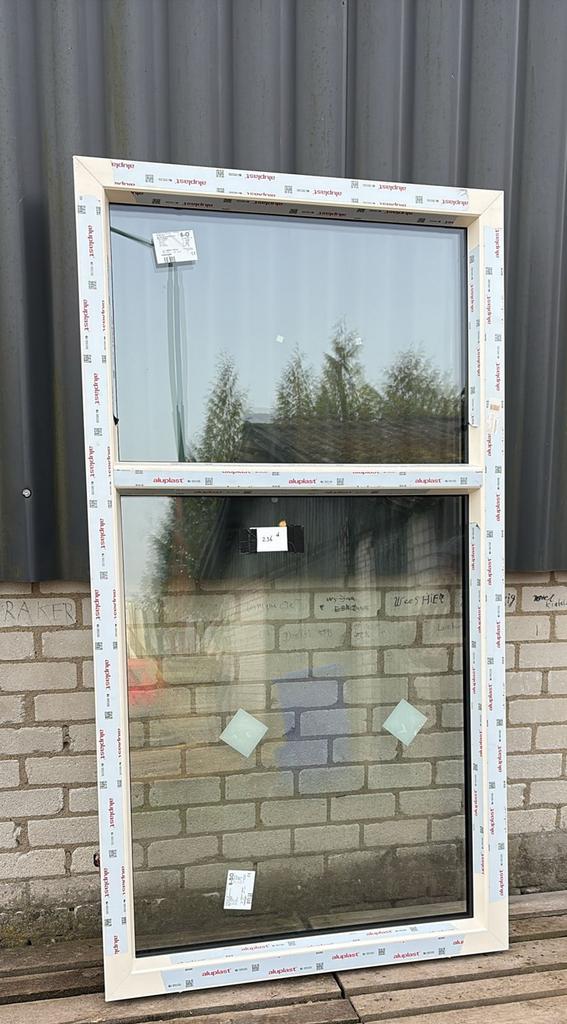 (236 d) 3x Nieuwe kunststof vaste raamkozijn incl glas, Doe-het-zelf en Verbouw, Kozijnen en Schuifpuien, Kunststof, Raamkozijn