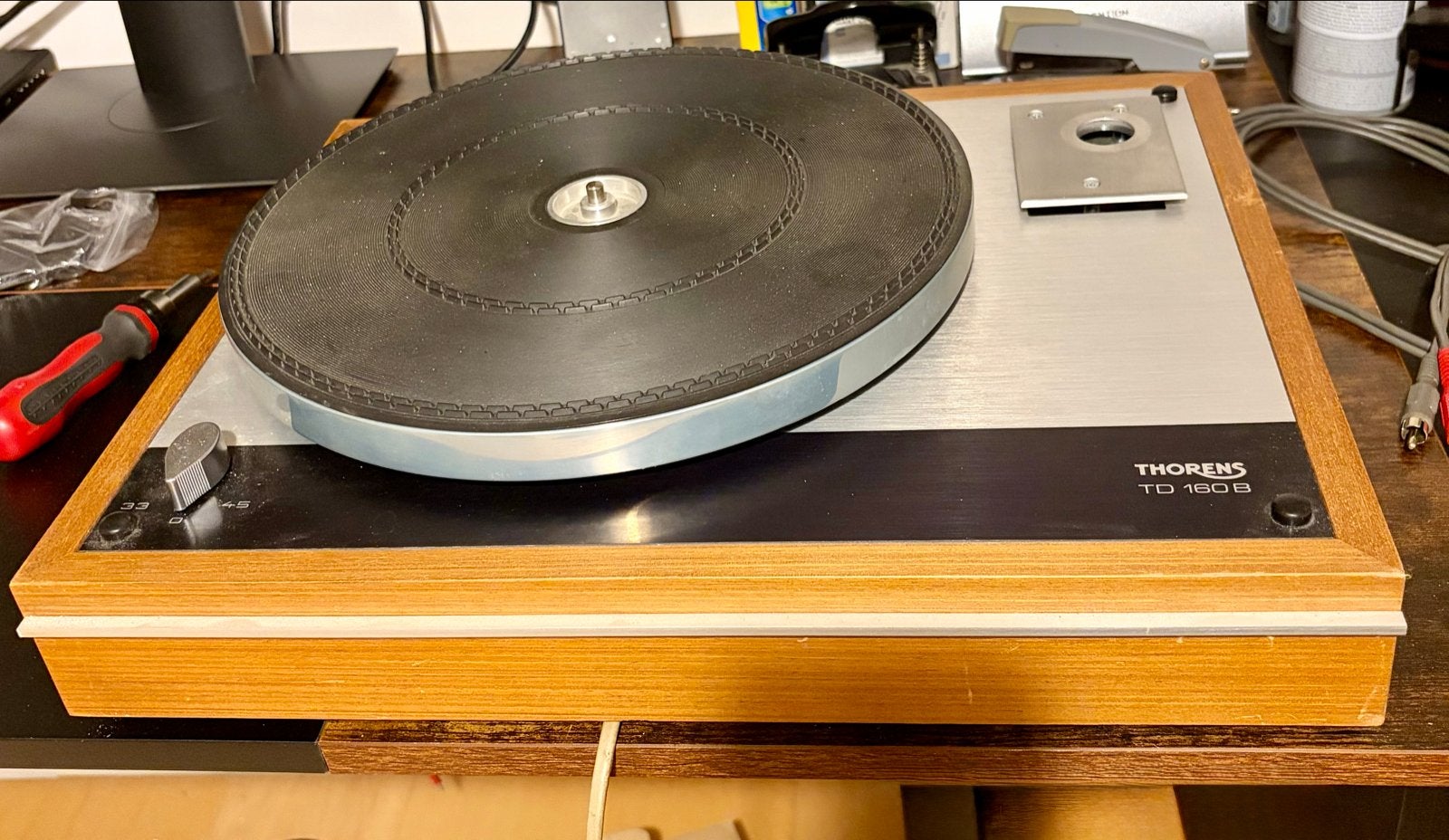 Thorens td 160b zonder arm, Ophalen, Zo goed als nieuw, Platenspeler, Thorens