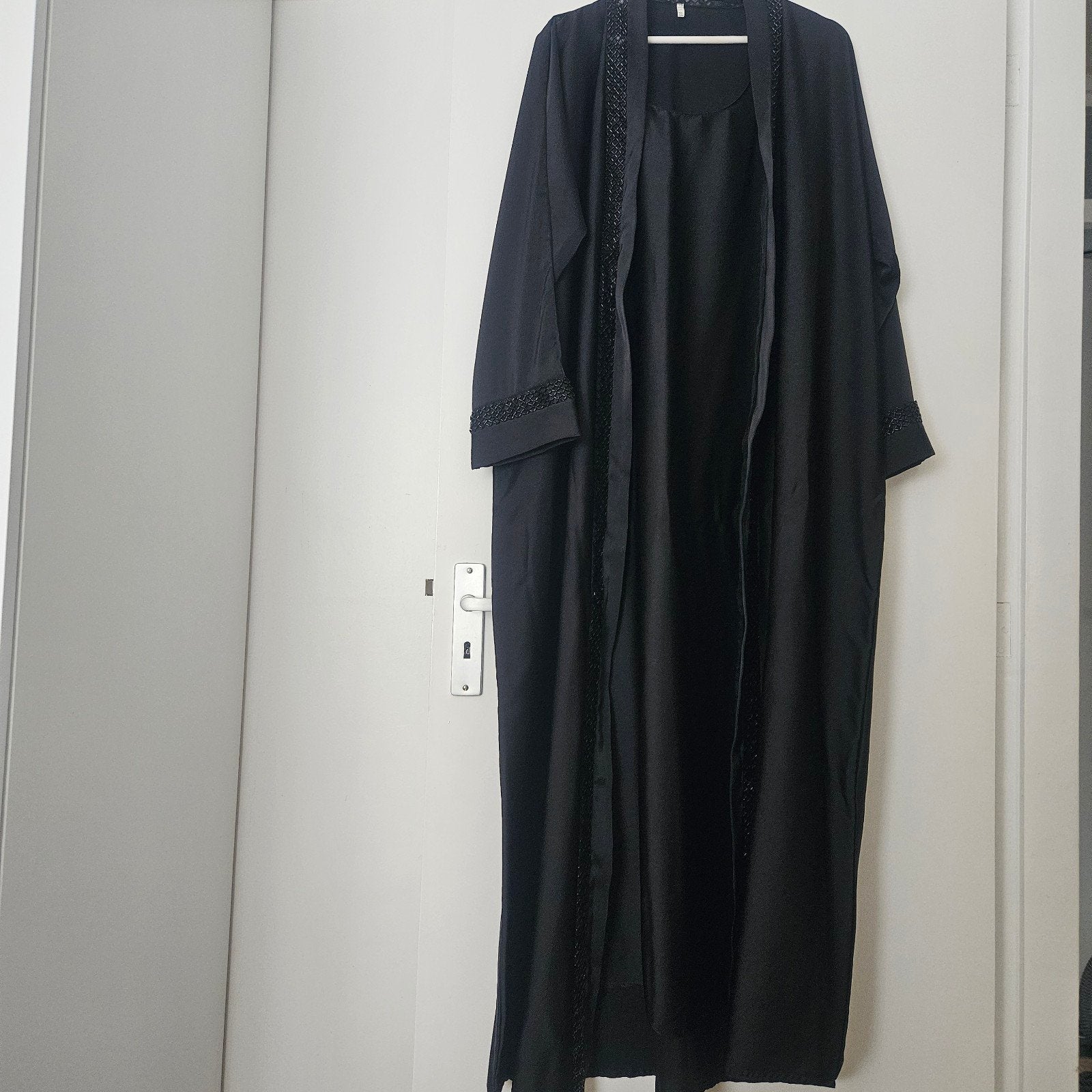 Zwarte Abaya met vaste binnenjurk xxl, Ophalen of Verzenden, Zo goed als nieuw, Maat 46/48 (XL) of groter, Zwart