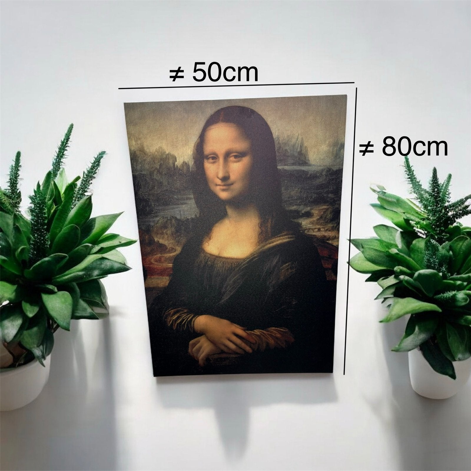 Mona Lisa schilderij, 80x50cm, goede staat, Antiek en Kunst, Kunst | Schilderijen | Klassiek, Ophalen, Doek, Portret of Personen