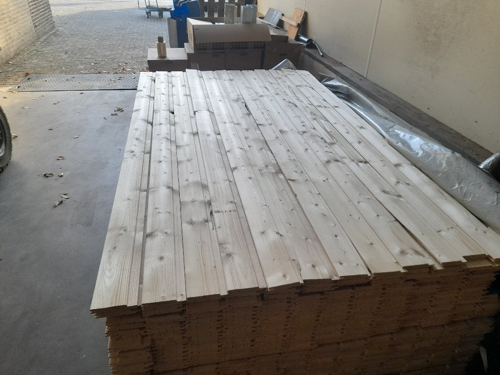 Vuren schrootjes, B-keus saunaschroot, Fins vuren, wand, Doe-het-zelf en Verbouw, Ophalen, Minder dan 25 mm, Nieuw, Pallet