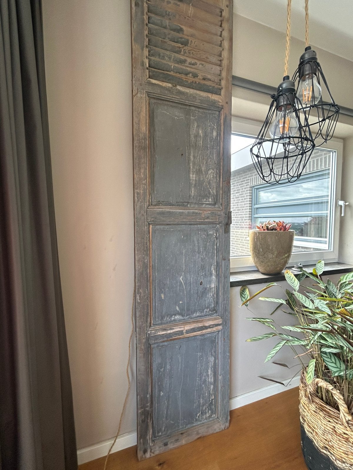 Brocante luiken vergrijsd blauw, Ophalen