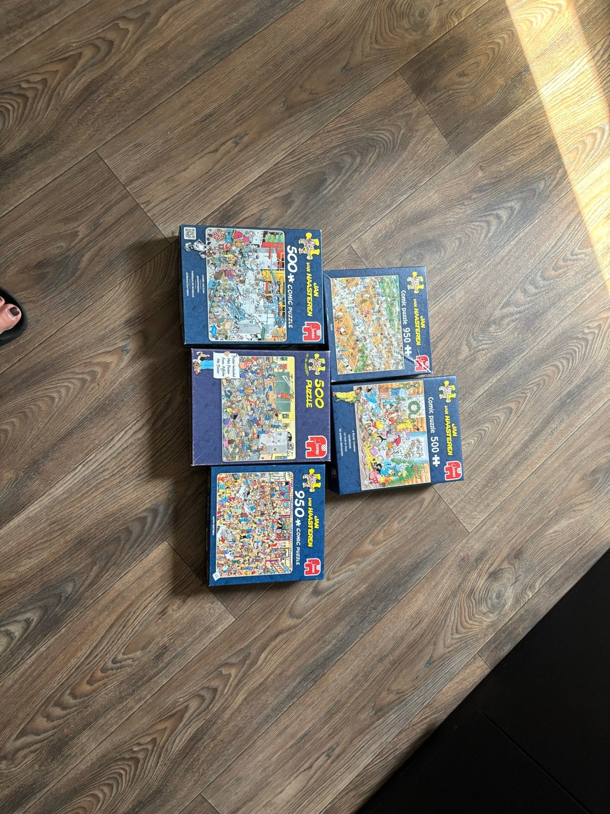 5 Jan van Haasteren puzzels - Diverse aantallen stukjes, Ophalen, 500 t/m 1500 stukjes, Gebruikt, Legpuzzel
