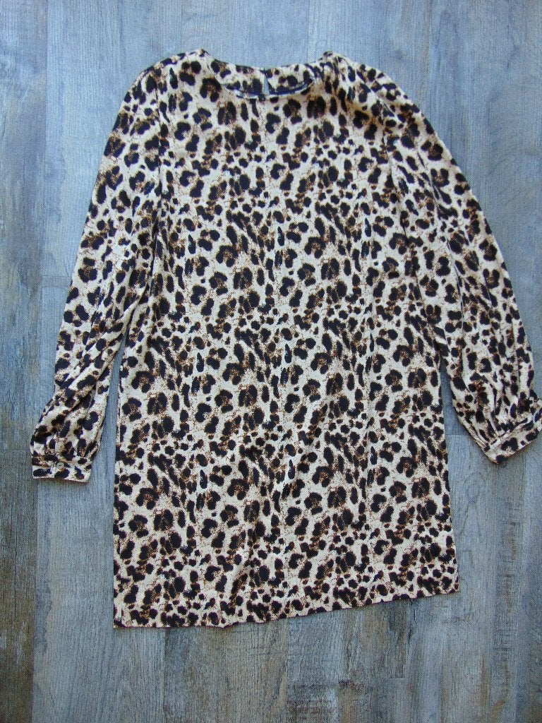Jurk bruin panterprint maat 38 jurkje Esmara by Heidi Klum, Maat 38/40 (M), Bruin, Ophalen of Verzenden, Zo goed als nieuw
