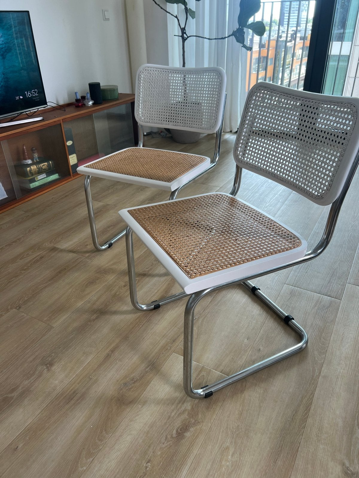 Vintage webbing stoelen (1987) - Wit, Made in Italy, Ophalen, Gebruikt, Twee, Wit