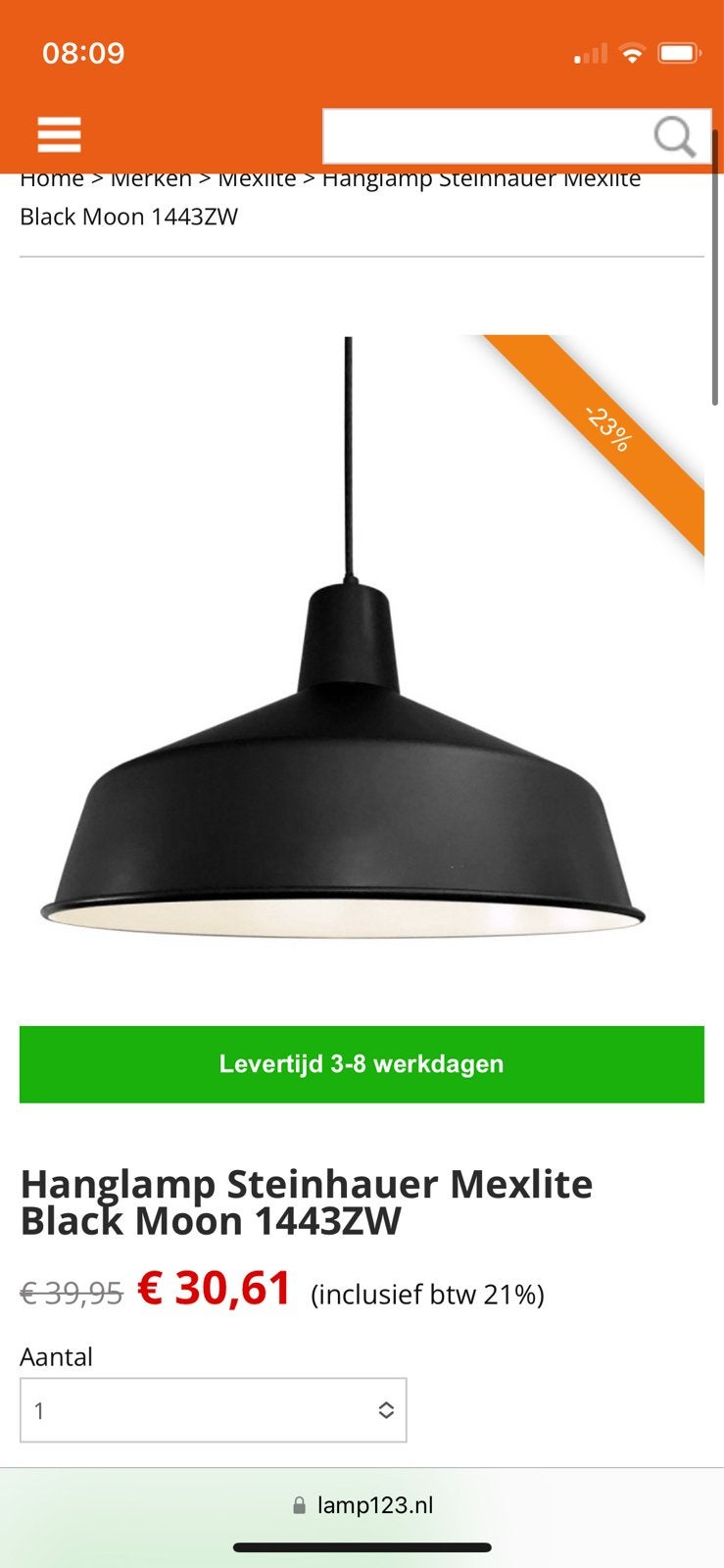 Zwarte Hanglampen / Keukenlampen - Steinhauer Mexlite, Ophalen, Gebruikt, Metaal