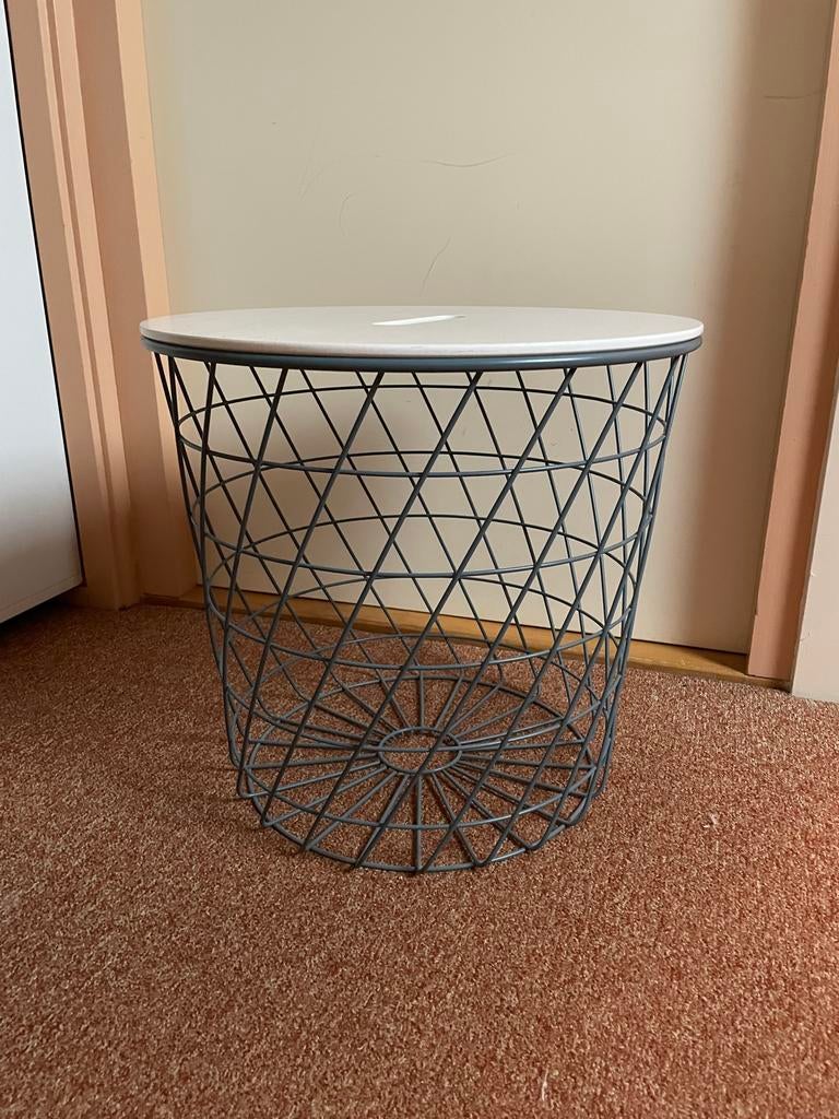IKEA Kvistbro bijzettafel grijs/groen met opbergruimte, Ophalen, Minder dan 45 cm, Minder dan 55 cm, Gebruikt