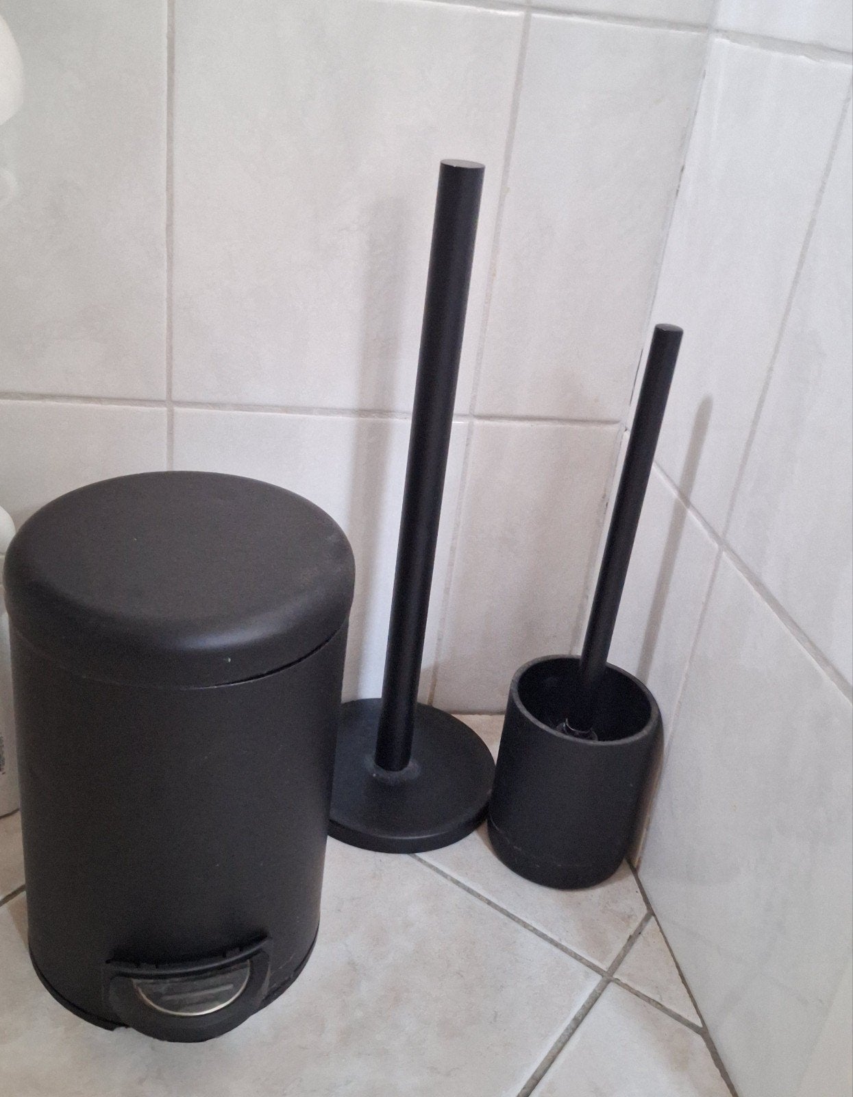 Zwarte toiletset, Gebruikt, Met pedaal, Ophalen of Verzenden, Minder dan 10 liter
