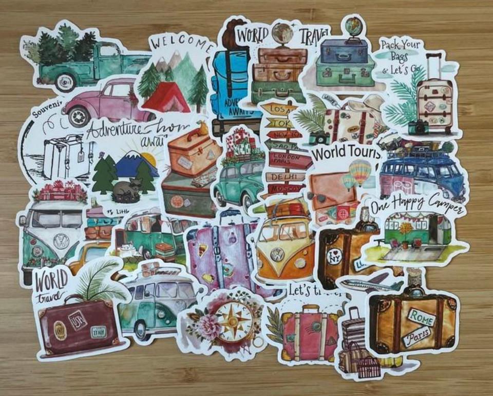 Travel reizen stickers, Hobby en Vrije tijd, Stickers en Plaatjes, Verzenden, Nieuw, Meerdere stickers
