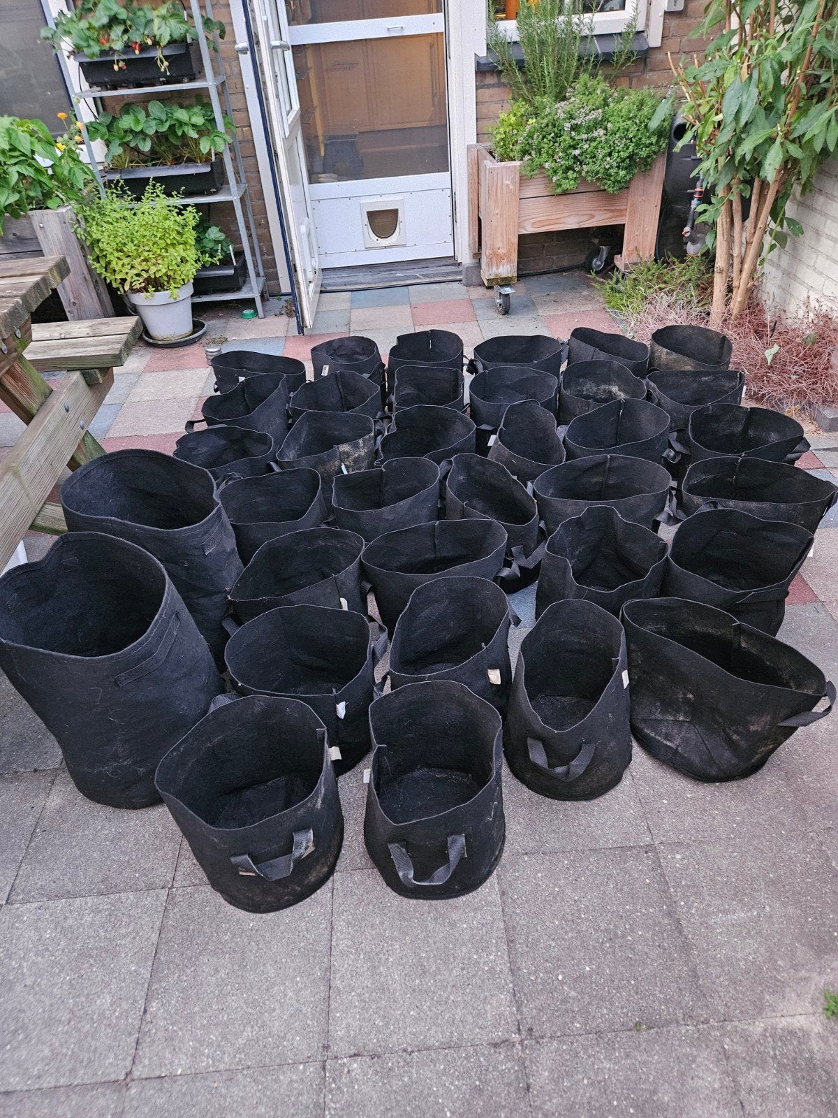 stoffen kweekzakken, 38 stuks, gewassen, Ophalen, Kunststof, Gebruikt, Minder dan 30 cm